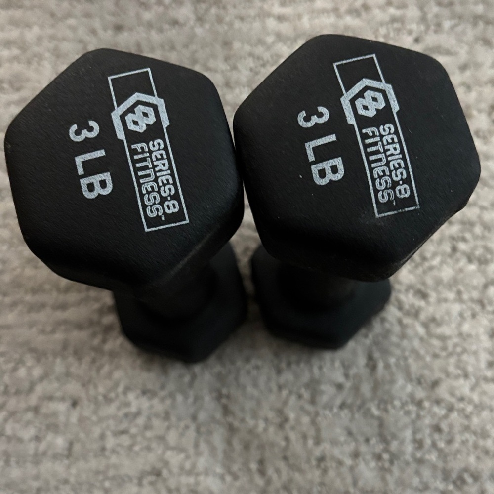 Black 3lb Dumbbells Set - Picture 2 of 2